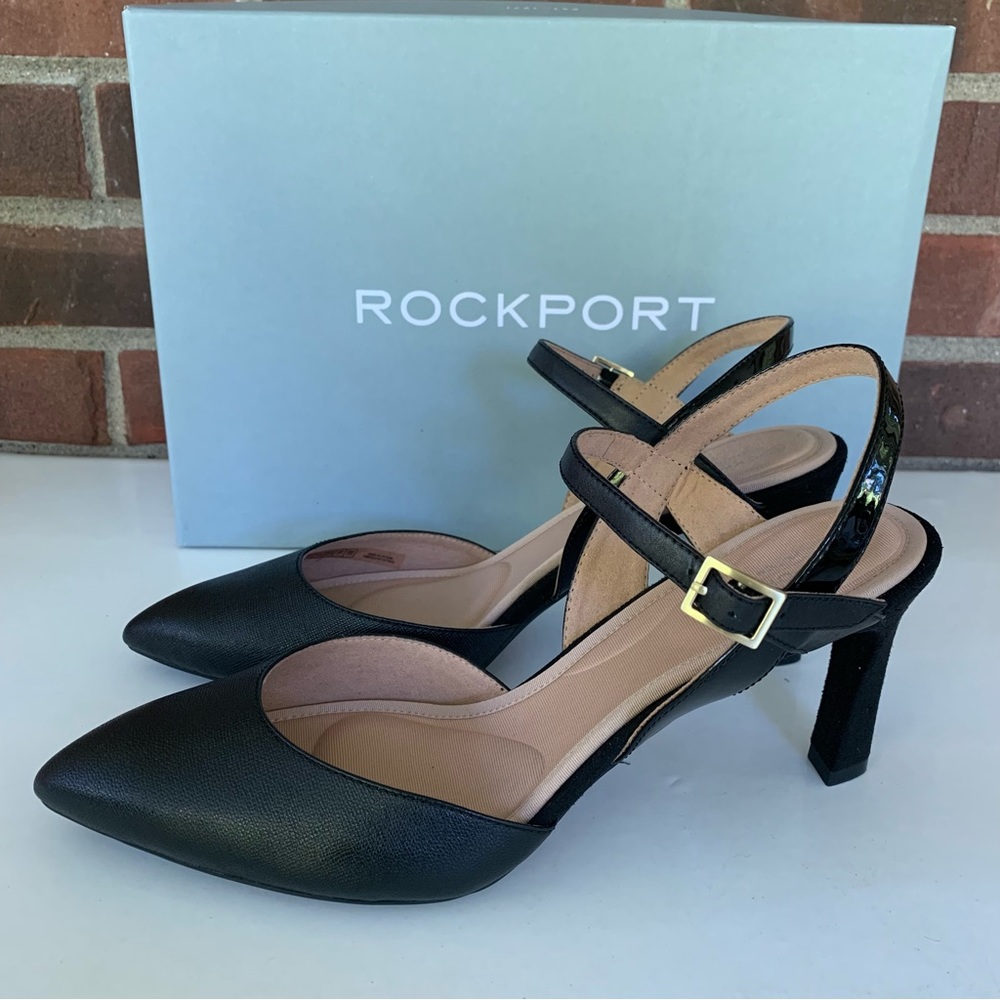 Rockport Womens Total Motion Black Sheehan 2 Piece Pointed Toe Heels US 10 M - Picture 5 of 11